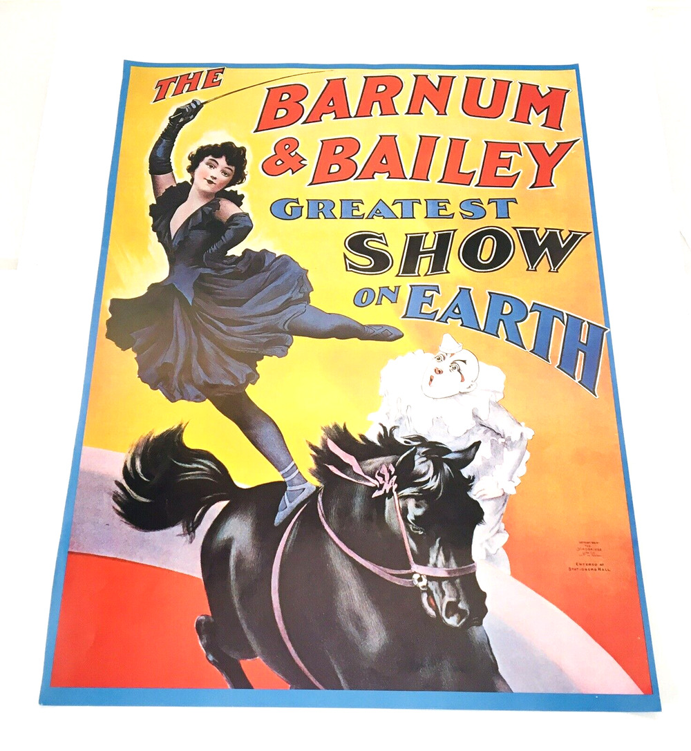 Vintage 1970's Circus Poster Barnum & Bailey Greatest Show On Earth Horse Litho